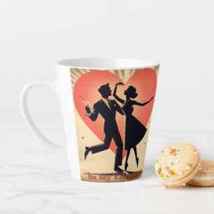 Tasse Latte Mid Century moderne Valentine Dancing Couple