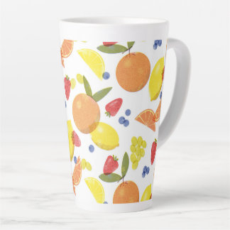 Tasse Latte Mid Mod Grungy Risograph Farmers Market Fruit