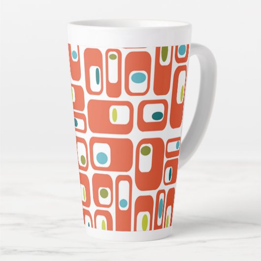 Tasse Latte Midcentury Modern Rectangles (Angle droit)