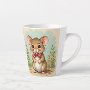Tasse Latte Mignon adorable petite souris avec cravate