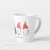 Tasse Latte mignon chat avec gnome casquette pour noël. (Angle droit)