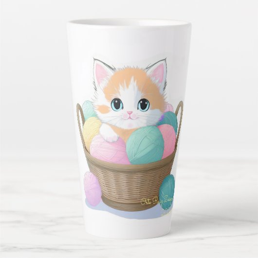 Tasse Latte Mignon chat kawaii (Devant)