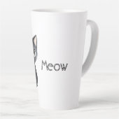 Tasse Latte Mignon Chat Noir Miaou (Angle droit)