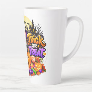 Tasse Latte Mignon Chat Noir Trick or Treat Halloween Effrayan