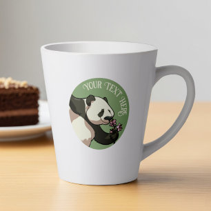 Tasse Latte Mignon dessin de panda avec texte personnalisé sou