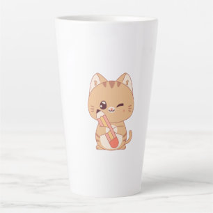 Tasse Latte mignon étudiant en chat   Conception amoureux des 