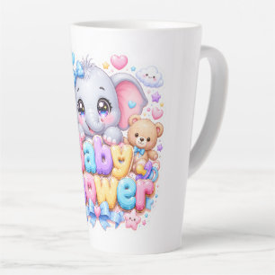 Tasse Latte Mignon Kawaii Éléphant Rose Pastel pour Baby Showe