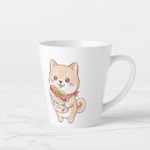 Tasse Latte Mignon Shiba Inu avec Taiwan Sausage Wrap Kawaii