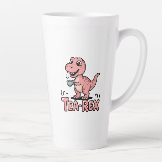 Tasse Latte Mignon Tea-Rex Dinosaure Rose – Ça arrive de boire (Droite)