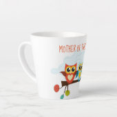 Tasse Latte Mignonette OWLS Mariage à thème Bleu orange (Angle gauche)