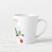 Tasse Latte Mignonette OWLS Mariage à thème Bleu orange (Droite)
