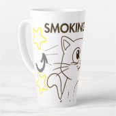 Tasse Latte Mignonne Chat - Fumer tue Drôle Conception Anti-Fu (Angle gauche)