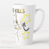 Tasse Latte Mignonne Chat - Fumer tue Drôle Conception Anti-Fu (Droite)
