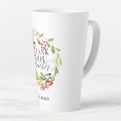 Tasse Latte mignonne couronnes florales professeur élégant (Angle droit)
