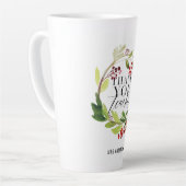 Tasse Latte mignonne couronnes florales professeur élégant (Angle gauche)