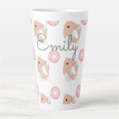 Tasse Latte Mignonne lapin caricature lapin Donut Motif Enfant (Devant)