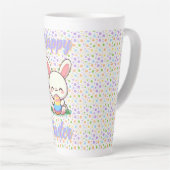 Tasse Latte Mignonne lapin de printemps/Pâques avec oeuf (Angle droit)