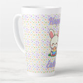 Tasse Latte Mignonne lapin de printemps/Pâques avec oeuf (Angle gauche)