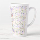 Tasse Latte Mignonne lapin de printemps/Pâques avec oeuf (Droite)