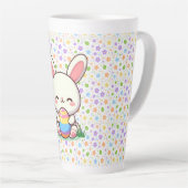 Tasse Latte Mignonne lapin de printemps/Pâques avec oeuf (Angle droit)