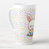 Tasse Latte Mignonne lapin de printemps/Pâques avec oeuf (Angle gauche)