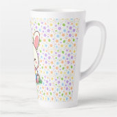 Tasse Latte Mignonne lapin de printemps/Pâques avec oeuf (Droite)