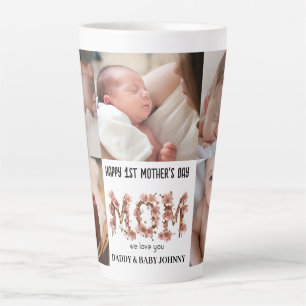 Tasse Latte Mignonne maman de la fête des mères Collage de p