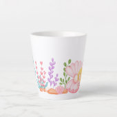 Tasse Latte Mignonne sirène sous l'aquarelle de la mer (Devant)