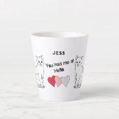 Tasse Latte Mignonne, tu m'as eu à Hello Cats with Hearts (Devant)