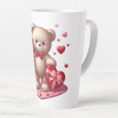 Tasse Latte Mignonne Valentine's Day Teddy Bear (Angle droit)