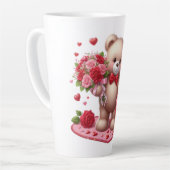 Tasse Latte Mignonne Valentine's Day Teddy Bear (Angle gauche)