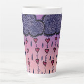 Tasse Latte Mignons nuages et coeurs art (Devant)