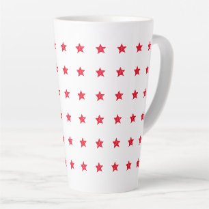 Tasse Latte Mignons rouge à main étoiles motif moderne fun