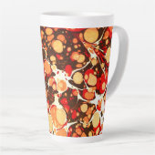 Tasse Latte Mignons rouge brun orange pierres abstraites (Angle droit)