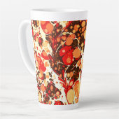 Tasse Latte Mignons rouge brun orange pierres abstraites (Angle gauche)