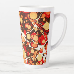 Tasse Latte Mignons rouge brun orange pierres abstraites