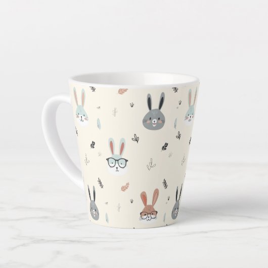 Tasse Latte Mignons visages d'animaux (Angle gauche)
