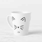 Tasse Latte Mignons Whiskers de chat (Angle gauche)