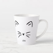 Tasse Latte Mignons Whiskers de chat (Droite)