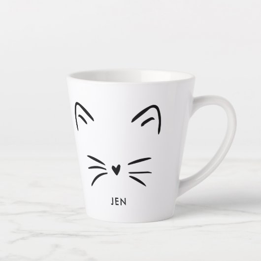 Tasse Latte Mignons Whiskers de chat (Droite)