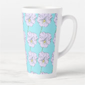 Tasse Latte Mikitiez bleu minuscule motif de fleurs blanches (Droite)