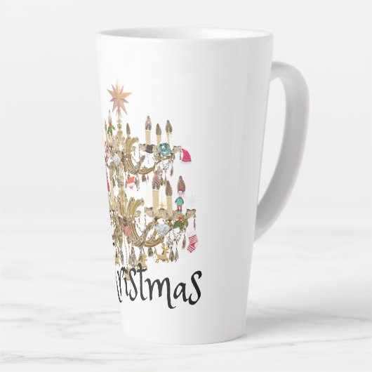 Tasse Latte Mikitiez classe whitechristmas lumière jollyholly (Angle droit)