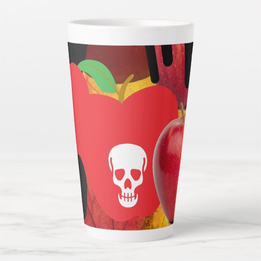 Tasse Latte Mikitiez crâne rouge toxique pomme vegan été (Devant)