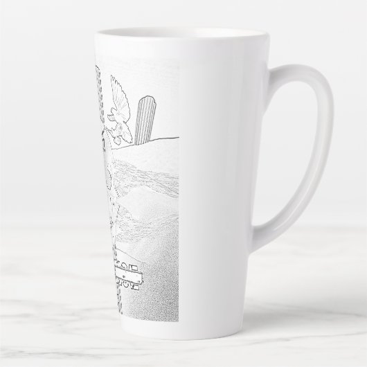 Tasse Latte Mikitiez Dreamer crâne tatto arc-en-ciel rocher ro (Droite)