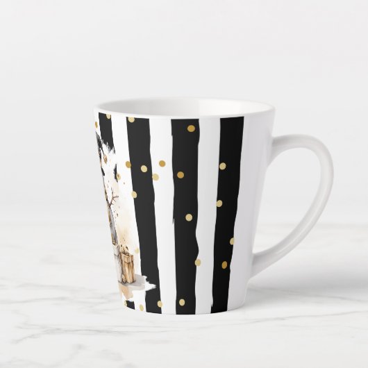 Tasse Latte Milchtasse Klein Snowman and Stripes Var04 (Droite)