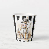 Tasse Latte Milchtasse Klein Snowman and Stripes Var04 (Devant)