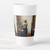 Tasse Latte Milkmaid Kitchen Maid par Johannes Vermeer (Devant)
