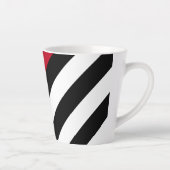 Tasse Latte Mince Red Line Firefighter Drapeau Nom du monogram (Droite)