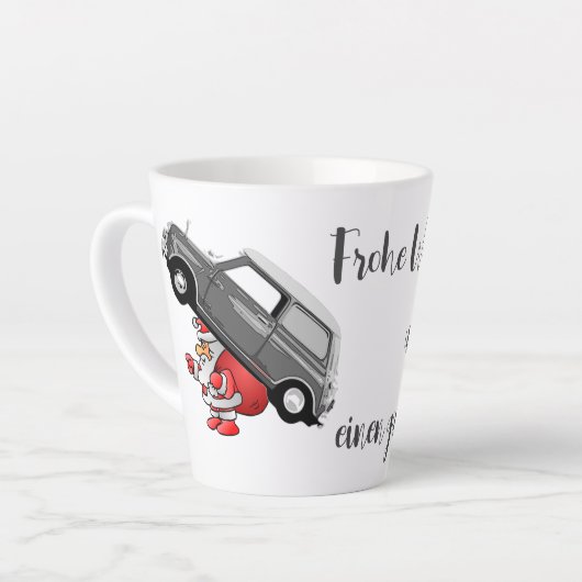 Tasse Latte Mini Cooper Noël (Angle gauche)