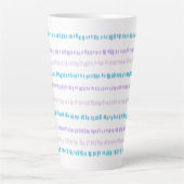 Tasse Latte Mini Motif Turquoise Violet Rose (Devant)